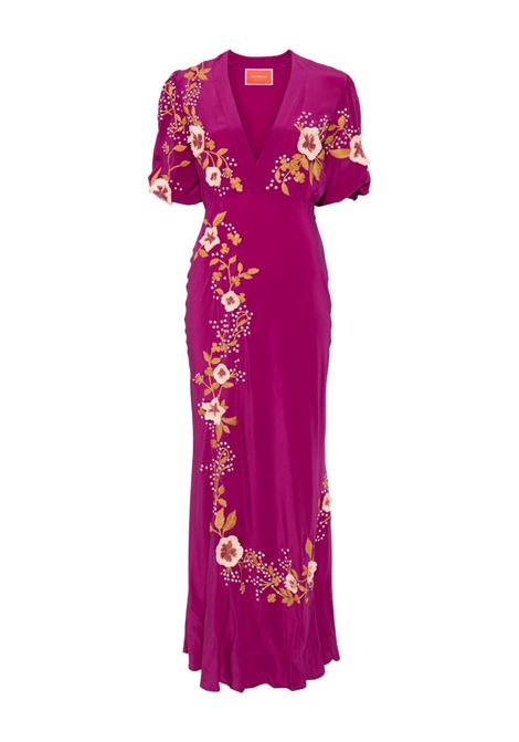 Abito in seta con ricamo a fiori La double j - donna LA DOUBLE J | DRE0891PU01